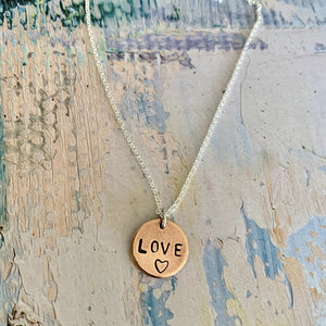 Love Disc Necklace - Copper