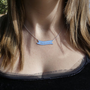 Aroha Banner Necklace, Silver
