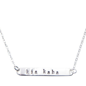 Kia Kaha Message Bar Necklace