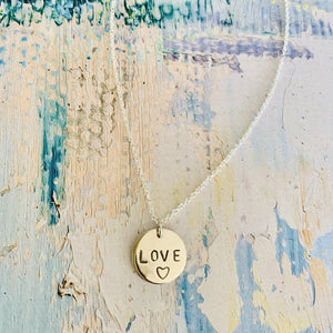 Disc Love Necklace, Silver