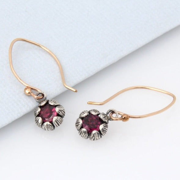 Bloom Earrings - Garnet