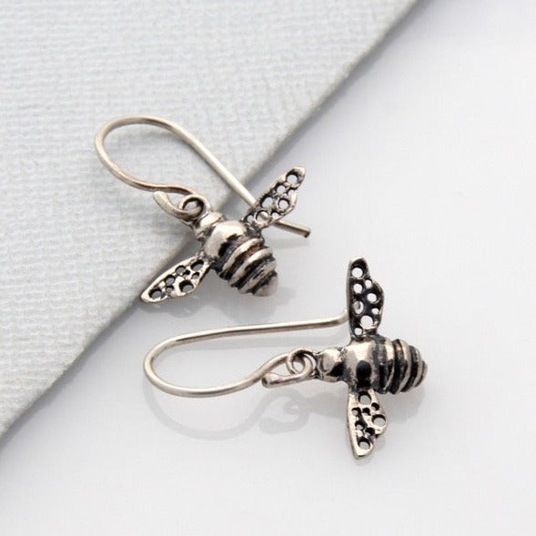 Silver Bee Earrings - Louise Douglas