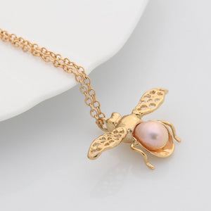 Gold Honey Bee Necklace