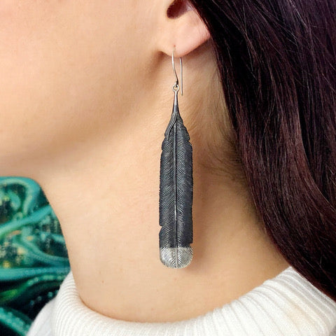 Huia shop feather earrings