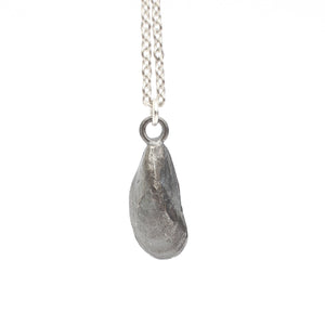 Mussel Shell Necklace - Handpainted Silver
