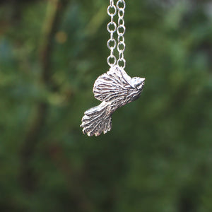 Piwakawaka Bird Necklace - Silver