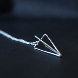 Geometric Diamond Necklace - Silver