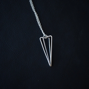 Geometric Diamond Necklace - Silver