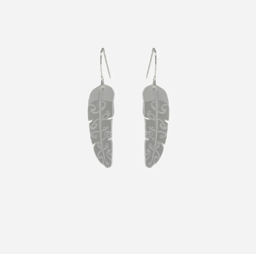 Earrings - Te Raukura - Clear/Small