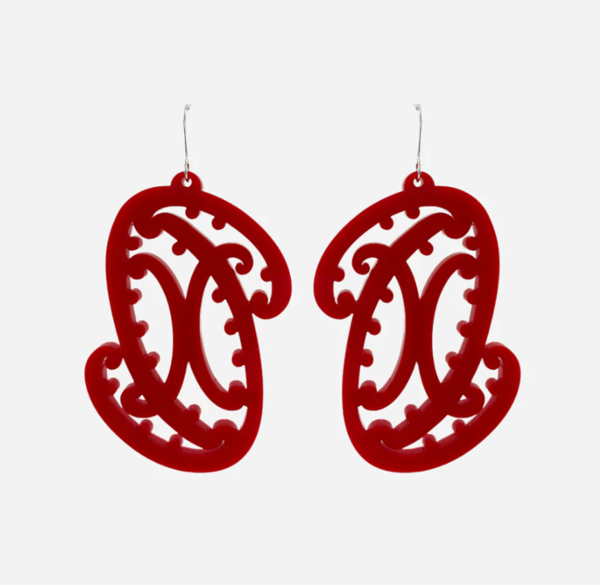 Earrings - Māmā III - Red Solid