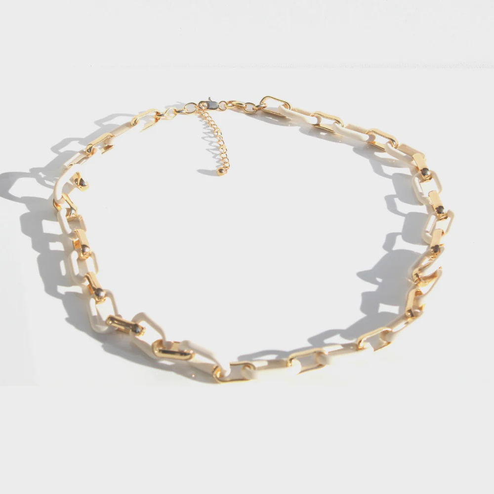 Statement Link Necklace - Ivory