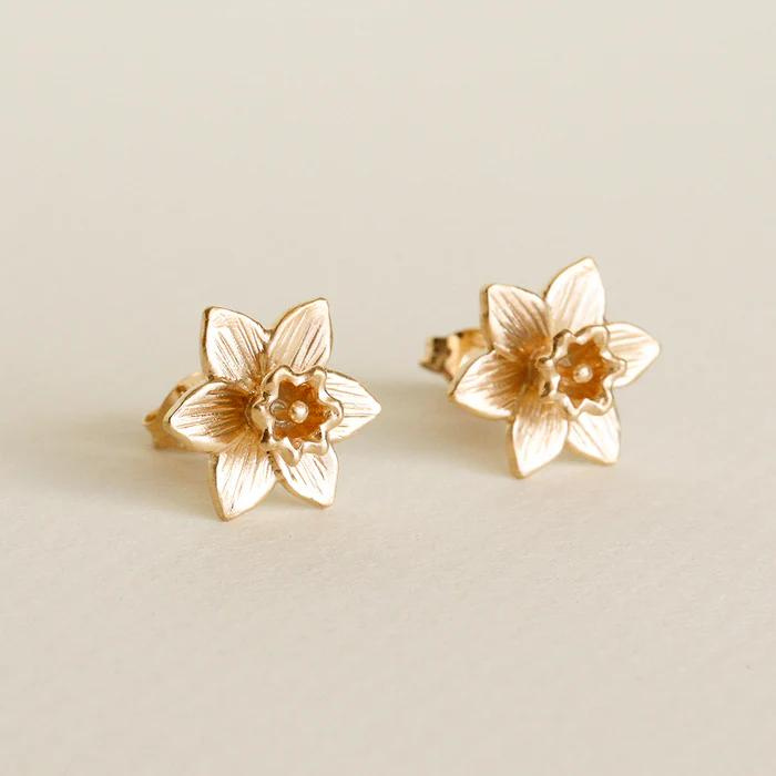 Gold hot sale daffodil earrings