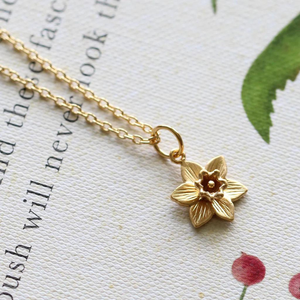 Gold Plated Daffodil Necklace