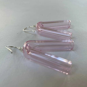 Angle Glass Earrings - Pink
