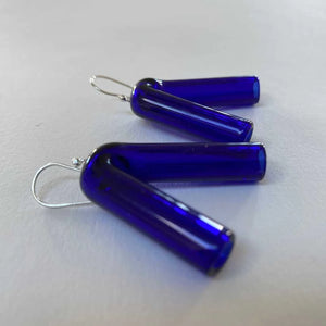 Angle Glass Earrings - Cobalt