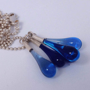 Droplet Cluster Necklace - Blue