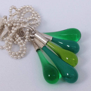 Droplet Cluster Necklace - Green