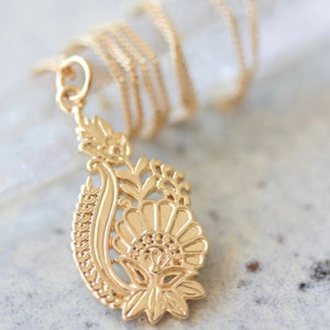 Bouquet Necklace- Gold Plated