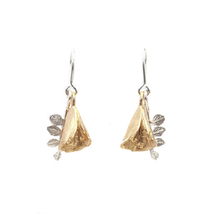 Kowhai Bell & Leaf Earrings