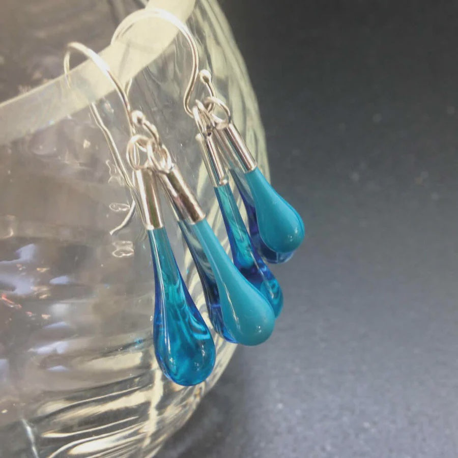 Teal deals teardrop earrings