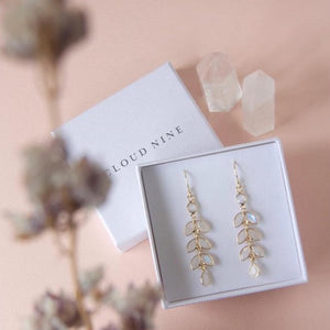 Flower Child Earrings - Gold, Moonstone