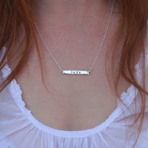 Love Message Bar Necklace