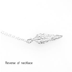 Kotare Feather Necklace - Handpainted Silver