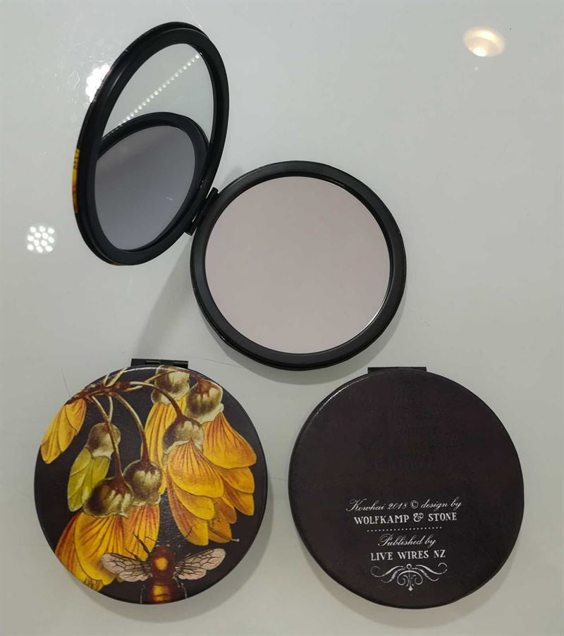 Compact Mirror - Kowhai & Bee