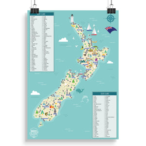 The Original NZ Scratch Map - A2