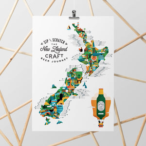 Sip and Scratch NZ Map - A2