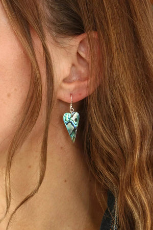 Paua Heart Earrings - Pam Kerr