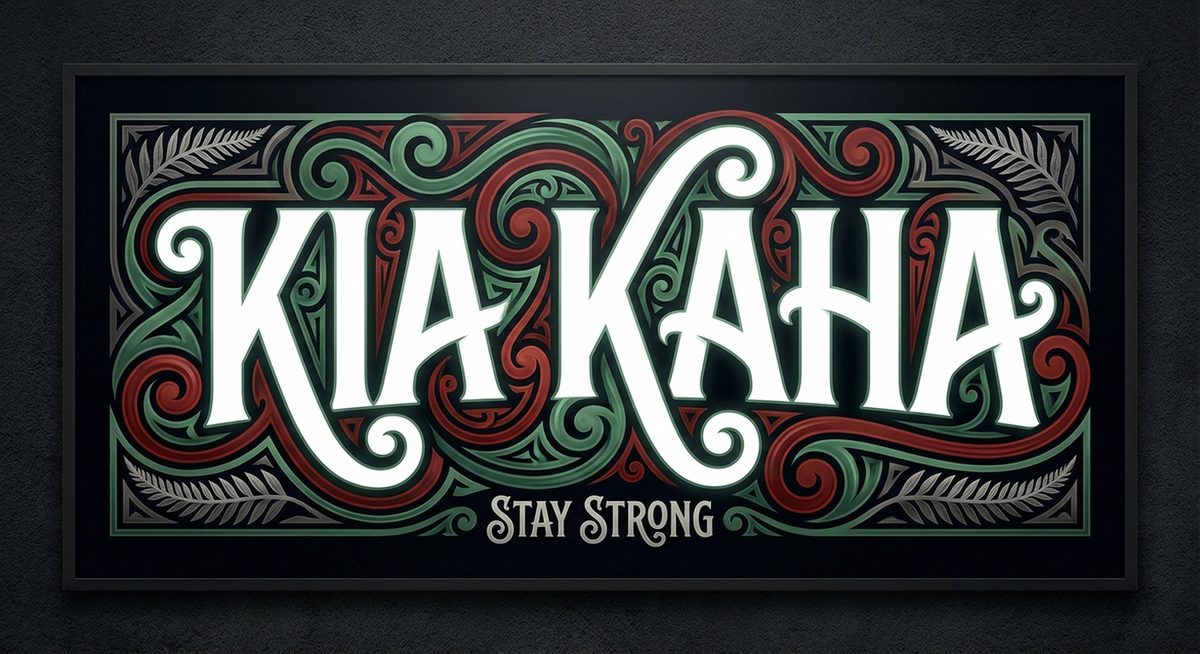 Kia Kaha - Maori phrase meaning stay strong, forever strong