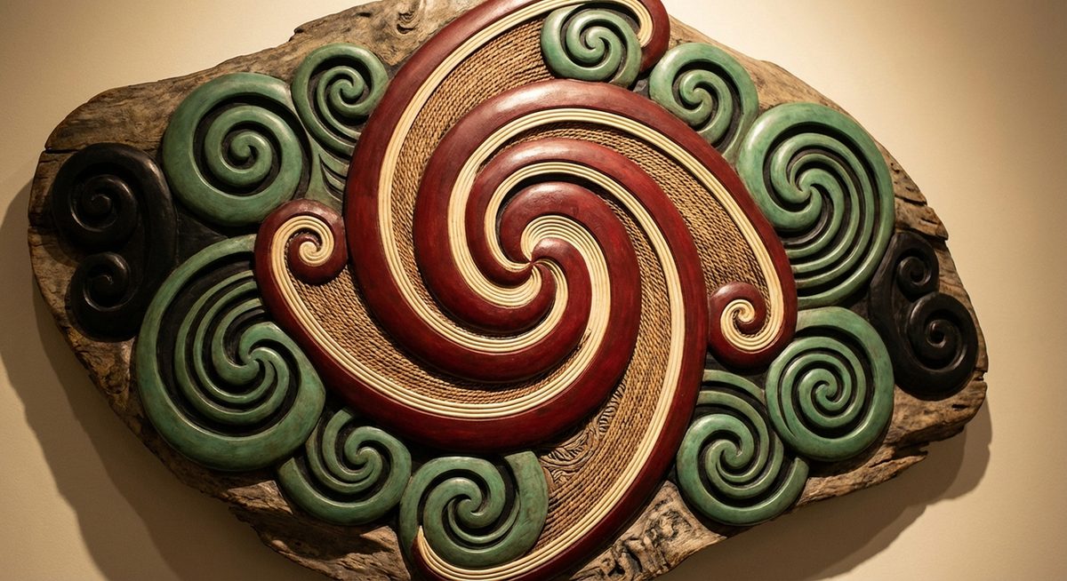 Koru spiral pattern - traditional Maori design representing new life and growth